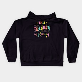 This Teacher Is Glowing Hello Summer A Funny End Of School Kids Hoodie